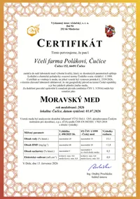 Certifikát Moravský med za rok 2026